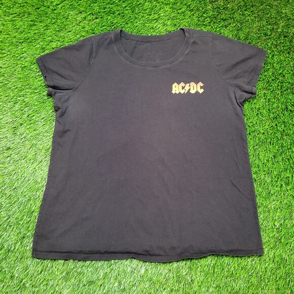 AC/DC Back in Black Album T-Shirt Double Sided Roomy Body Boxy Fit Womens XL - Picture 2 of 3